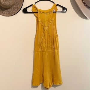 Mustard shorts romper